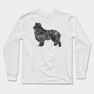 border collie dog black and white Long Sleeve T-Shirt